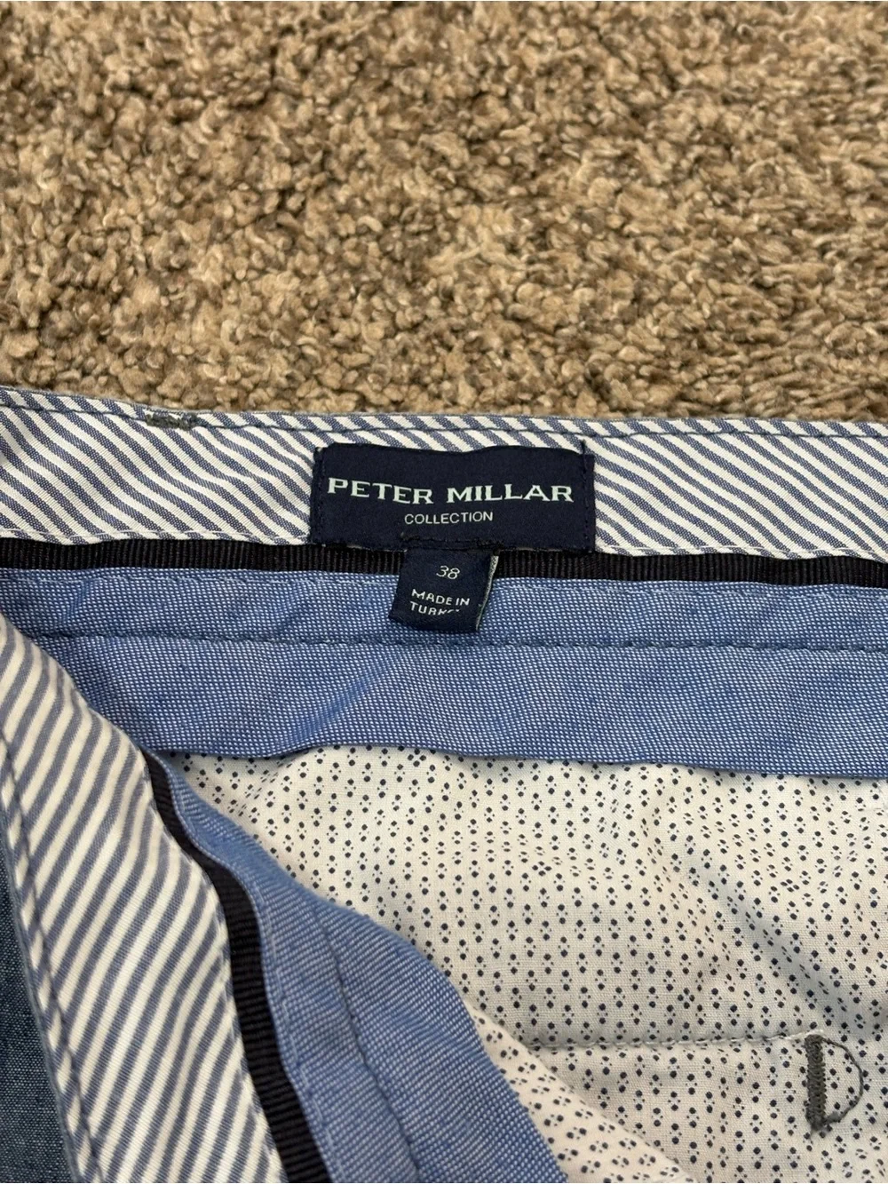 Peter Millar Crown Chambray Indigo Blue Casual Golf Shorts 8